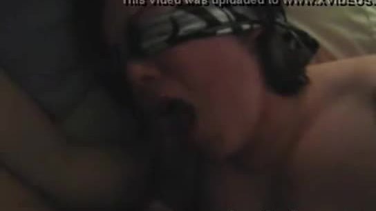 My blindfolded deepthroat while fingering his ass